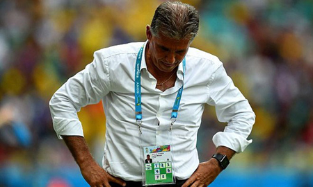 HLV Carlos Queiroz của đội tuyển Iran. HLV Carlos Queiroz của đội tuyển Iran.
